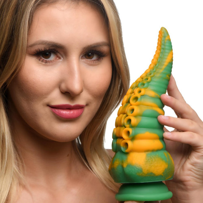 Creature Cocks Monstropus Tentacled Monster Silicone Dildo - Blue/Green/Yellow

tentacle dildo, octopus dildo, marbled silicone dildo, suction cup dildo, harness compatible toy, fantasy roleplay dildo, premium silicone dildo, realistic suckers, ribbed dildo, hands-free play