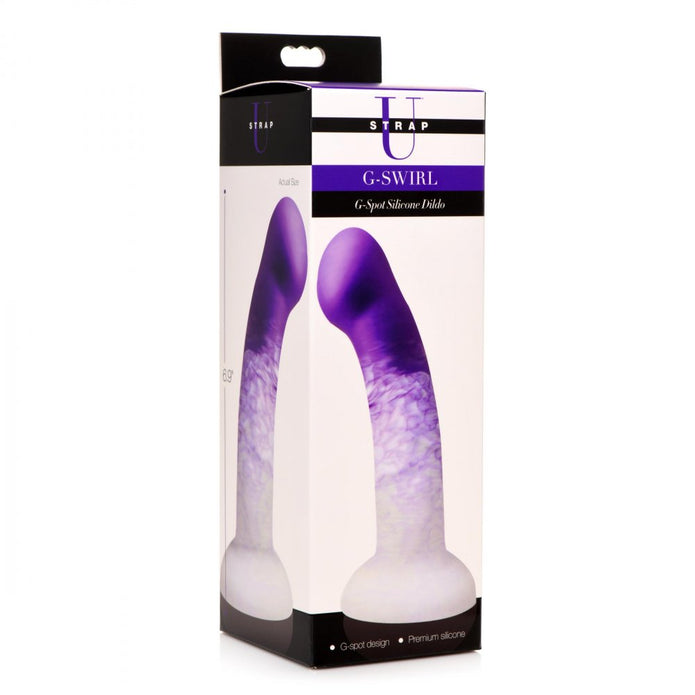 Purple and white swirled silicone dildo, 6.9 inches, G-spot targeting head, strapon compatible, suction cup base, body-safe silicone.

swirled silicone dildo, purple and white dildo, G-spot targeting dildo, strapon compatible dildo, suction cup base dildo, body-safe silicone dildo, pegging dildo, artistic dildo design, premium silicone toy.