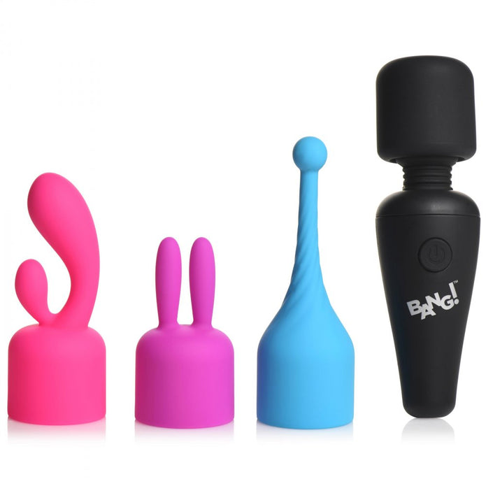 Mini wand vibrator with 3 speeds, 7 patterns, and three attachments for versatile pleasure.
Keywords: compact wand vibrator, travel-friendly vibrator, silicone wand with attachments, 3-speed wand vibrator, 7-pattern vibrator, pinpoint attachment wand, rabbit-style attachment wand, body-safe silicone vibrator, rechargeable mini wand, splashproof mini wand.