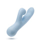 Blue dual-stimulation rabbit vibrator with sliding beads, come-hither motion, and clitoral massaging ball for waterproof play.

Keywords: rabbit vibrator, Devin vibrator, G-spot vibrator, clitoral stimulation, dual-stimulation, sliding beads vibrator, come-hither motion, waterproof vibrator, USB rechargeable, soft silicone, body-safe, 9.25-inch vibrator, massaging beads, clitoral thumper