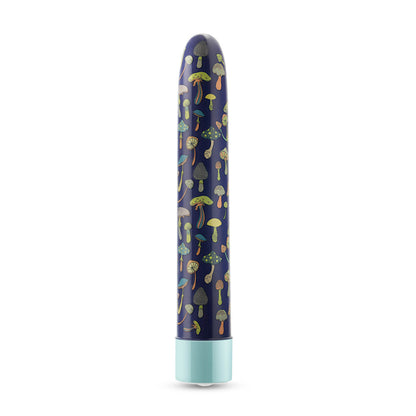 A set of three vibrators featuring psychedelic teal, mushroom-themed blue, and floral cannabis purple designs with customizable vibrations and waterproof functionality.

Keywords: psychedelic vibrator, slimline G-spot vibrator, RumbleTech vibrator, mushroom design vibrator, cannabis-inspired vibrator, waterproof sex toy, USB rechargeable vibrator, colorful vibrator, body-safe sex toy, stylish vibrators.