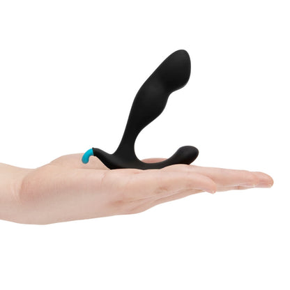 b-Vibe Rocker Plug: Weighted P-spot plug with angled head, rockable base, and external tickler. Hypoallergenic and body-safe