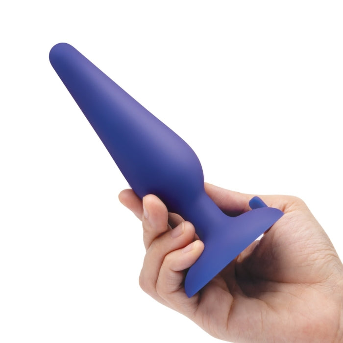 b-Vibe 3-Piece Anal Training Kit: Progressive silicone plugs, waterproof, body-safe, with suction base for versatile hands-free play.