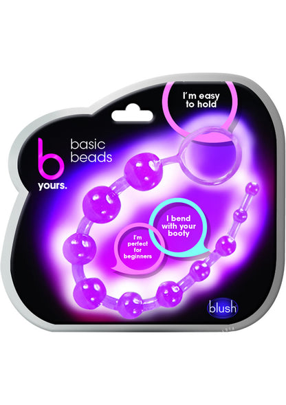 B Yours Basic Anal Beads - Purple I'm easy to hold. I'm perfect for beginners. I blend with your body. Basic beads by Blush.