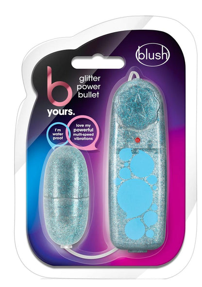 B Yours Glitter Power Bullet vibrator with tunable speeds, waterproof design, and glitter finish.

Keywords: waterproof bullet vibrator, glitter vibrator, adjustable-speed bullet, body-safe ABS vibrator, glitter blue vibrator, glitter pink vibrator, versatile bullet vibrator, multi-speed bullet, compact bullet vibrator.