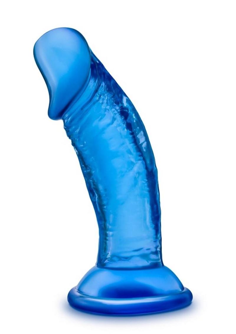 B Yours Sweet N' Small Dildo with Suction Cup - Blue - 4.5in