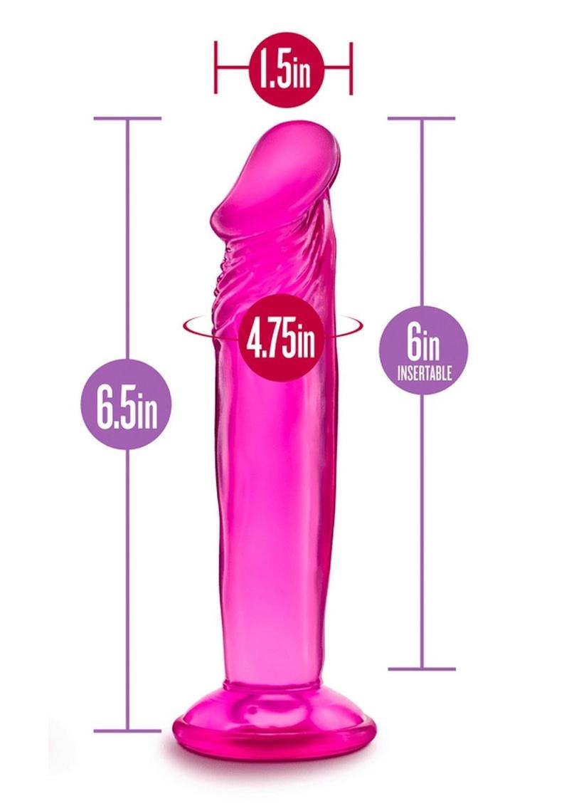 B Yours Sweet N' Small Dildo with Suction Cup - Pink - 6in