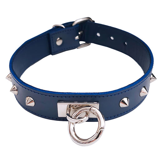 O Ring Studded Adjustable Leather Collar | Rogue