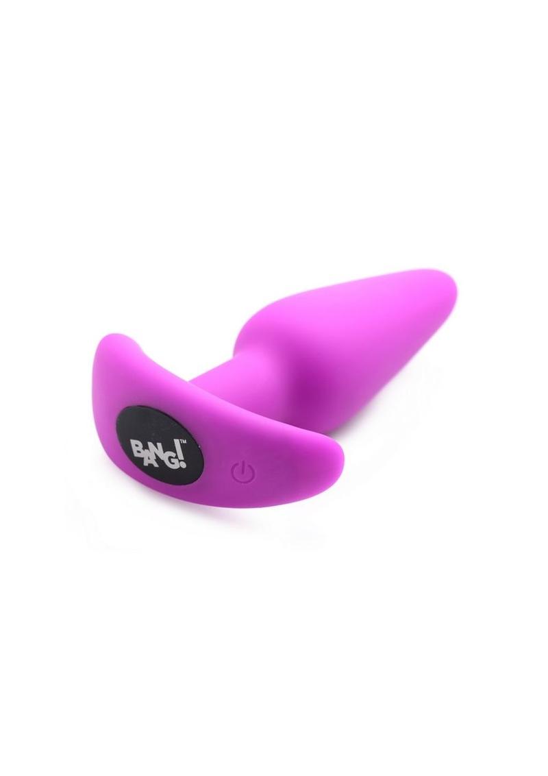 Bang! 21x Vibrating Silicone Rechargeable Butt Plug with Remote Control - Purple