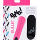 Bang! Vibrating Bullet with Remote Control - Pink Bang Bullet Vibrator with 3 speeds, 7 patterns, wireless remote, and waterproof design.

Keywords: Bang Bullet Vibrator, vibrating bullet, remote control vibrator, compact vibrator, waterproof bullet vibe, rechargeable bullet vibrator, body-safe silicone vibrator, small but powerful vibrator, Bang! sex toys, partner play vibrator.