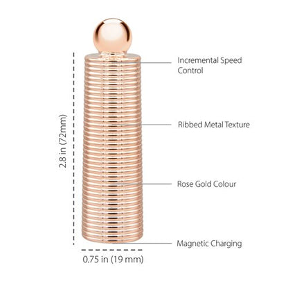 Blue bullet vibrator with rose gold accents and five silicone attachments in unique shapes, designed for targeted pleasure and versatile play. Keywords: bullet vibrator kit, Pillow Talk Secrets Desires, PowerBullet vibrator, silicone vibrator attachments, waterproof bullet vibrator, travel-friendly vibrator, rechargeable bullet vibrator, luxury vibrator set, versatile vibrator, rose gold bullet vibrator.