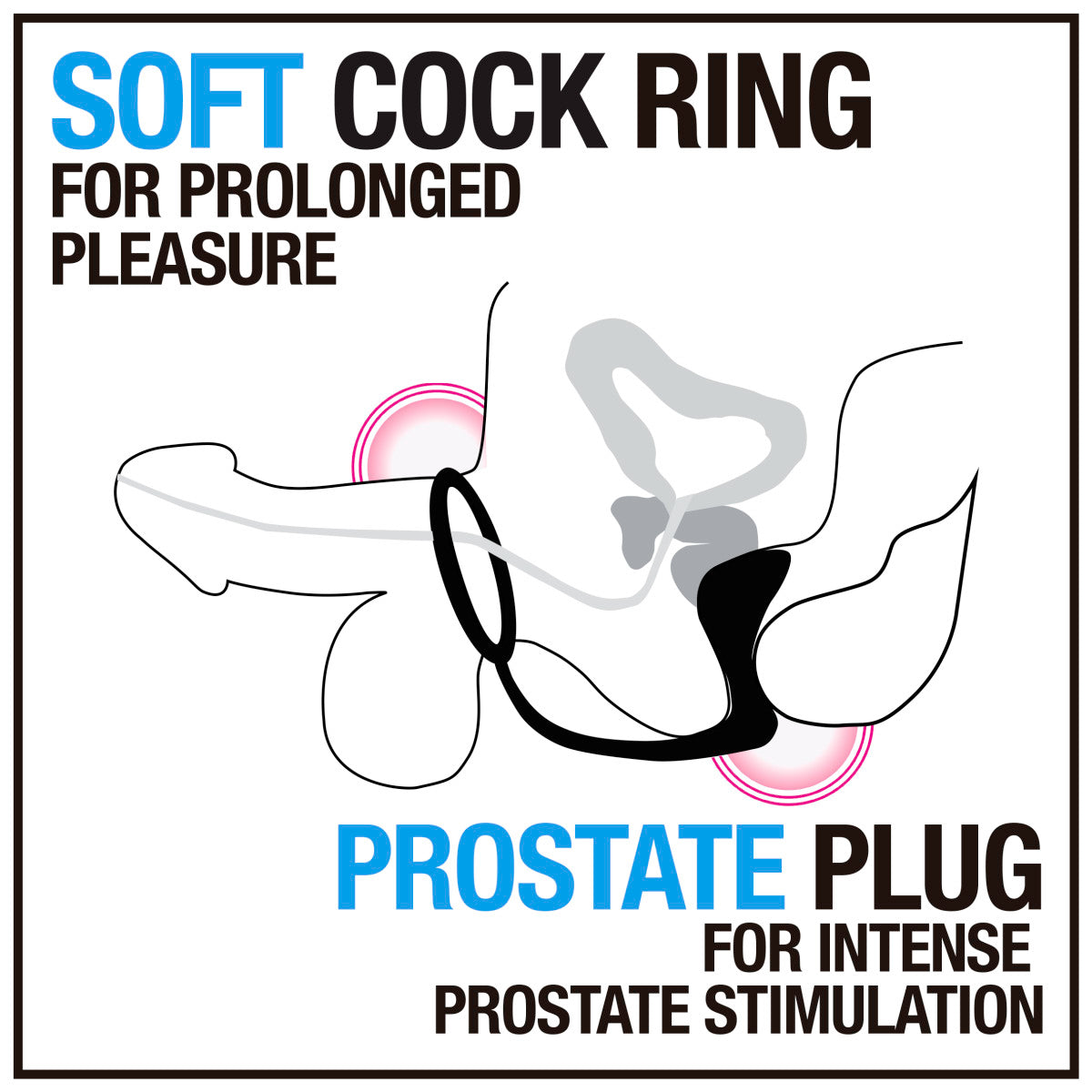 Silicone Cock Ring Plug with prostate stimulation, body-safe Puria™ silicone, and UltraSilk® smooth finish.
Keywords: prostate stimulation, dual-action cock ring, cock ring with plug, Puria silicone plug, body-safe prostate plug, UltraSilk smooth silicone, hands-free stimulation, black silicone cock ring, phthalate-free prostate plug, anal adventure plug.