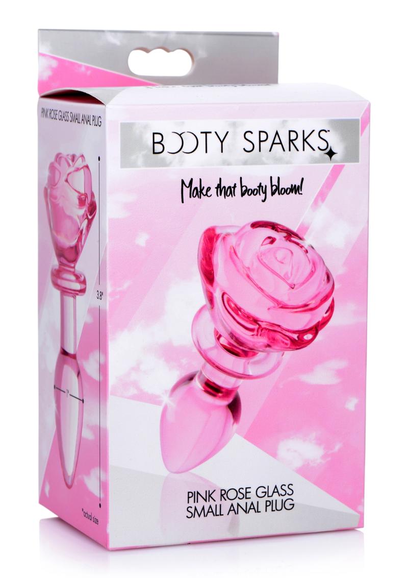 Pink Rose Glass Anal Butt Plug | Booty Sparks