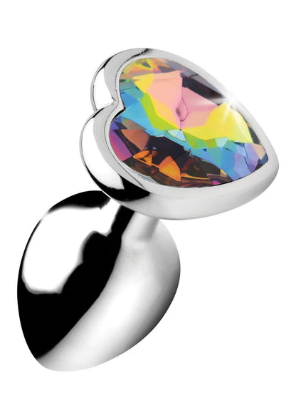 Booty Sparks Rainbow Prism Heart Anal Plug - Multicolor - Small.
Heart-shaped rainbow gem butt plug, nickel-free aluminum alloy, available in Small and Medium sizes, smooth surface for comfort and temperature play.

