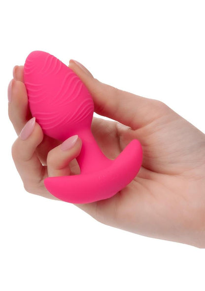 Cheeky Rechargeable Silicone Glow In The Dark Butt Plug - Glow In The Dark/Pink