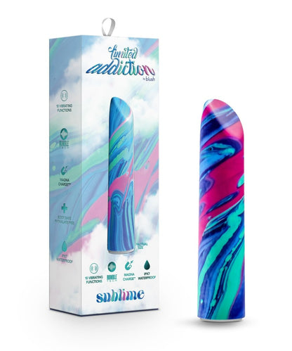 Limited Addiction Psyche Power Vibe, a colorful vibrator with 10 deep vibration modes, waterproof design, and magnetic USB charging, available in five vibrant shades.

Bullet, RumbleTech motor vibrator, waterproof vibrator, rechargeable satin-finish vibrator, multicolor pleasure vibe, 10 vibration modes, 5 speeds and patterns vibrator, phthalate-free vibrator, compact luxury vibe.