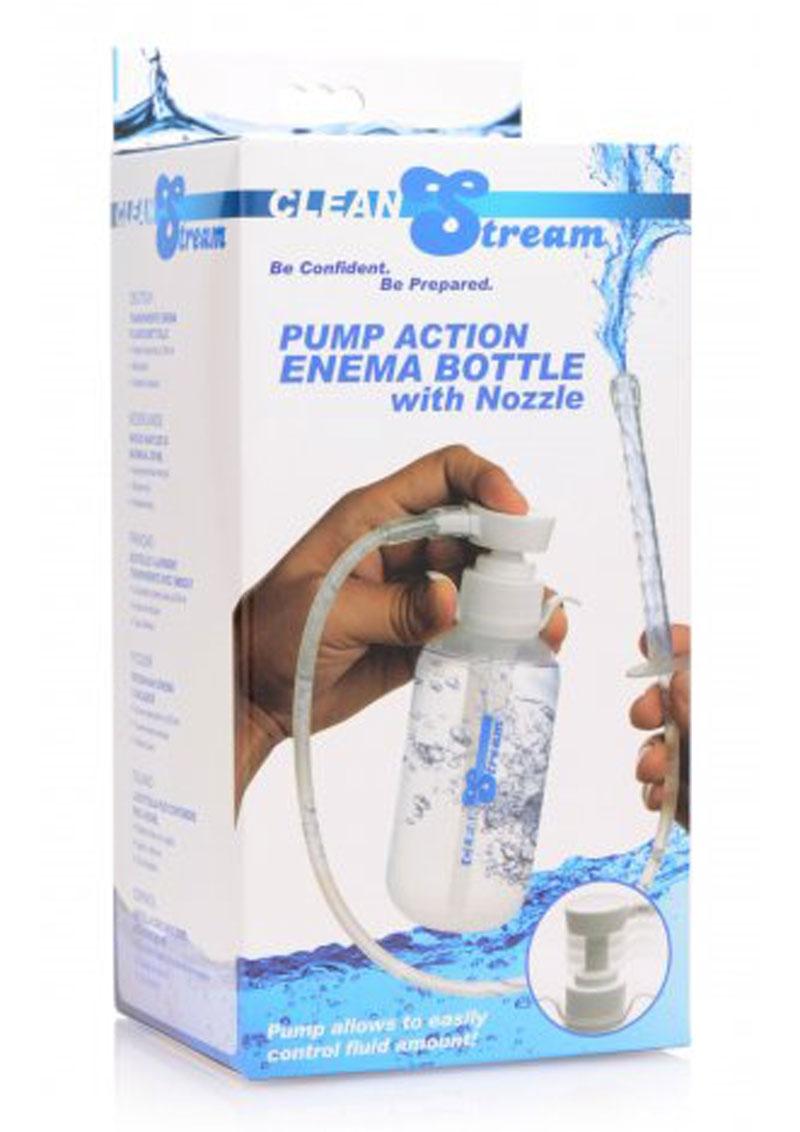 Clean Stream Enema Bottle Kit, featuring a 300 mL capacity and syringe-style pump for precise fluid control. The smooth silicone nozzle ensures comfort, while the 17.5-inch flexible hose and measurement markers offer accuracy and convenience. Perfect for hygienic, body-safe, and hassle-free anal care!