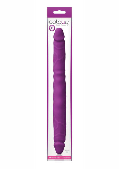 Colours Double Pleasures Silicone Double Dildo - Purple - 12in