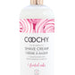 Coochy Shave Cream Frosted Cake - 32oz  Coochy Frosted Cake shave cream with vanilla, buttercream, and lilac scent, rash-free formula for sensitive skin, doubles as a hair conditioner. Keywords: shave cream, vanilla buttercream shave cream, rash-free shaving cream, sensitive skin shave cream, gluten-free shaving cream, paraben-free shave cream, hair conditioner shave cream, Coochy Classic Brands, smooth skin shaving solution, scented shave cream for women and men.