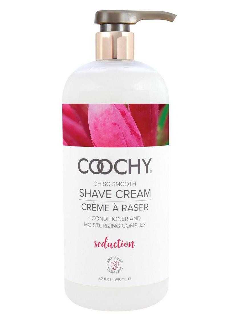 Coochy Shave Cream Seduction - 32oz Coochy Seduction shave cream with honeysuckle, fruity twist, and honey scent, prevents razor bumps, ideal for sensitive skin, doubles as a hair conditioner.
Keywords: shave cream, anti-razor bump shave cream, honeysuckle shaving cream, sensitive skin shave cream, paraben-free shaving cream, TSA-friendly grooming product, unisex shaving cream, 2-in-1 shave cream and conditioner, sulfate-free shaving cream, smooth skin shaving solution. 