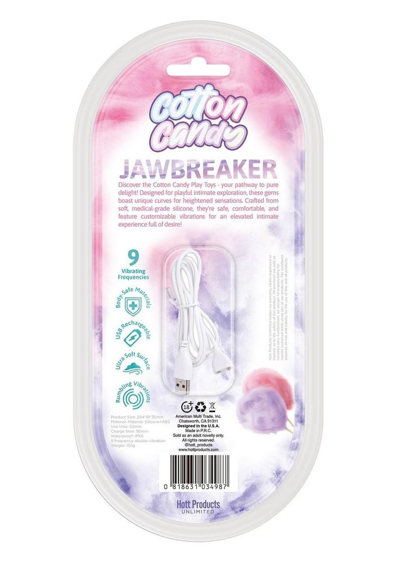 Cotton Candy Jawbreaker Rechargeable Silicone Rabbit Vibrator with Clitoral Stimulator