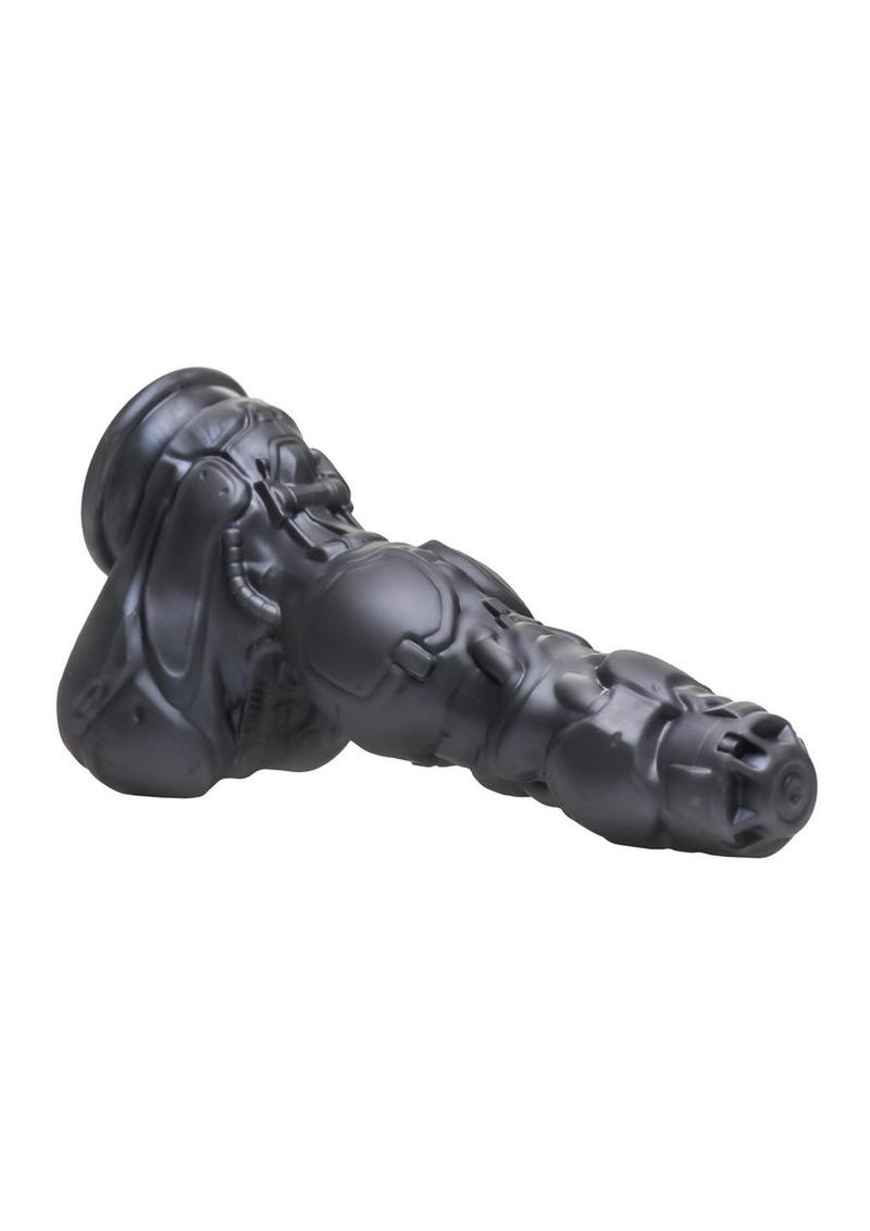 Creature Cock Thrusting and Vibrating Rechargeable Silicone Dildo - Gray/Grey