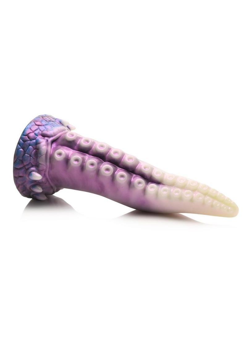 Pearly white, purple, and blue tentacle dildo with textured suckers, a suction-cup base, and a wide, tapered shaft for intergalactic roleplay.

tentacle dildo, fantasy dildo, alien dildo, sci-fi dildo, suction cup dildo, harness-compatible dildo, premium silicone dildo, textured fantasy dildo, Astropus dildo, Creature Cocks tentacle toy