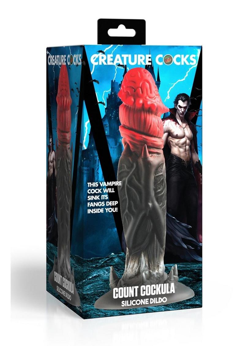 Dracula-themed silicone dildo with grooved head, veiny shaft, bat wings, and suction cup.

Dracula dildo, vampire silicone dildo, Count Cockula toy, fantasy silicone dildo, veiny dildo, bat wing dildo, suction cup dildo, harness-compatible dildo, textured silicone dildo, premium silicone vampire toy