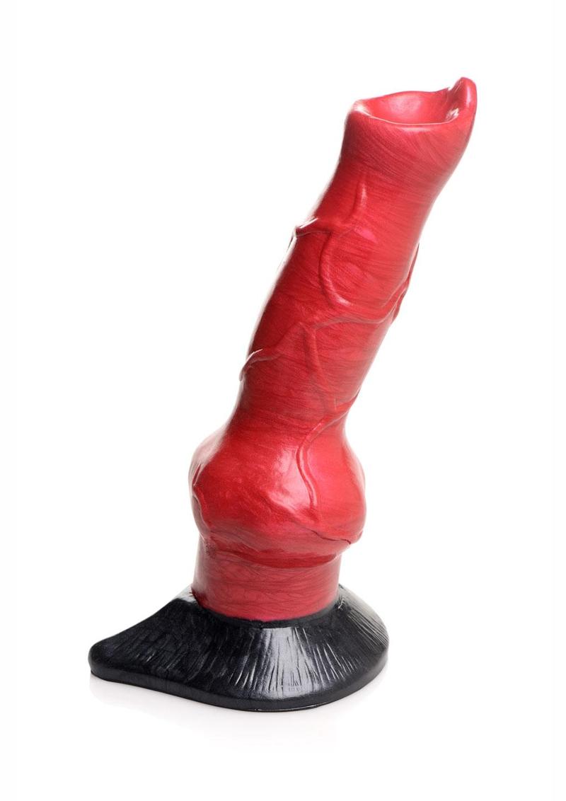 Realistic Hell-Hound dildo with a red shaft, textured veins, knotted base, and a sturdy black suction cup for hands-free or harness play.

Hell-Hound dildo, fantasy dildo, canine dildo, creature cocks dildo, suction cup dildo, strap-on compatible dildo, premium silicone dildo, textured fantasy dildo, red and black dildo, beast fantasy sex toy