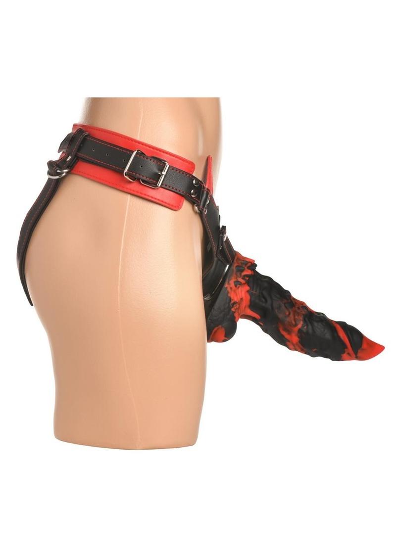 Creature Cocks Horny Devil Strap-On Harness - Black/Red