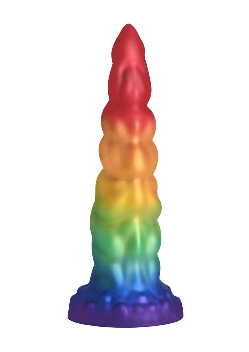 Rainbow unicorn horn silicone dildo with suction cup and strap-on compatibility.

unicorn horn dildo, fantasy silicone dildo, rainbow dildo, suction cup dildo, harness-compatible dildo, ribbed silicone dildo, premium silicone dildo, creature cock unicorn, mythical dildo, phthalate-free silicone dildo