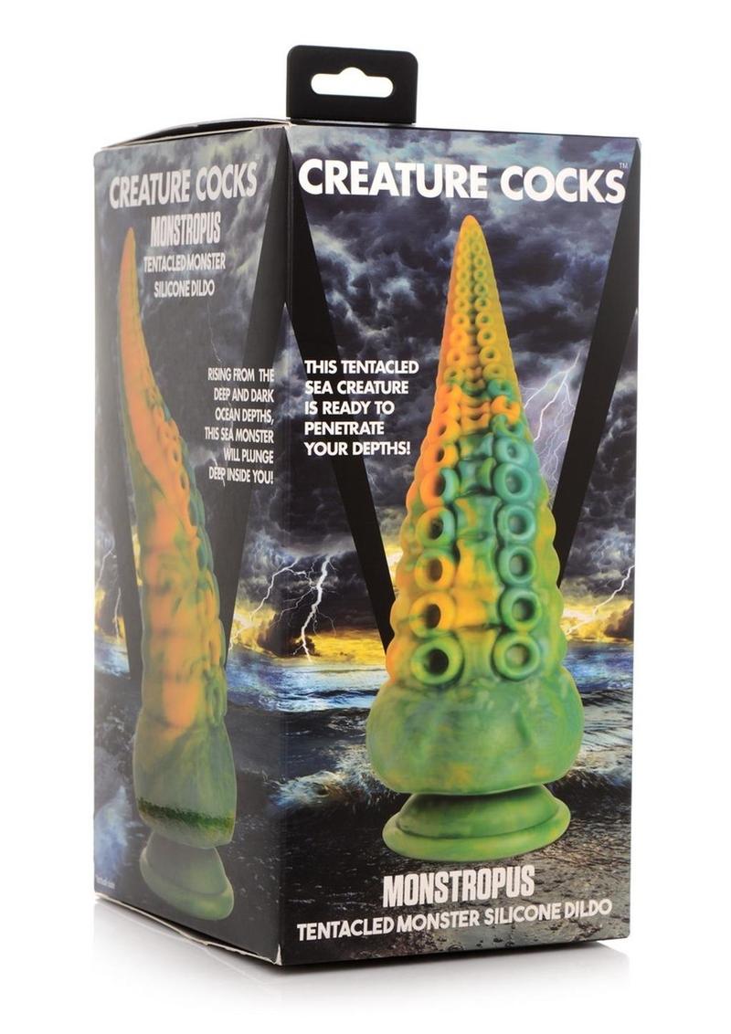 Creature Cocks Monstropus Tentacled Monster Silicone Dildo - Blue/Green/Yellow

tentacle dildo, octopus dildo, marbled silicone dildo, suction cup dildo, harness compatible toy, fantasy roleplay dildo, premium silicone dildo, realistic suckers, ribbed dildo, hands-free play