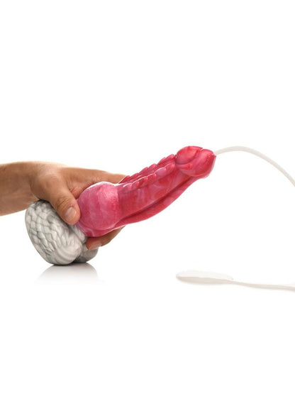 Red and white phoenix squirting dildo with textured shaft, knotted base, suction cup, and a syringe for explosive fluid play.

phoenix squirting dildo, fantasy dildo, mythical dildo, squirting silicone dildo, knotted dildo, suction cup dildo, strap-on compatible dildo, premium body-safe silicone, textured fantasy dildo, Resurrector Phoenix sex toy