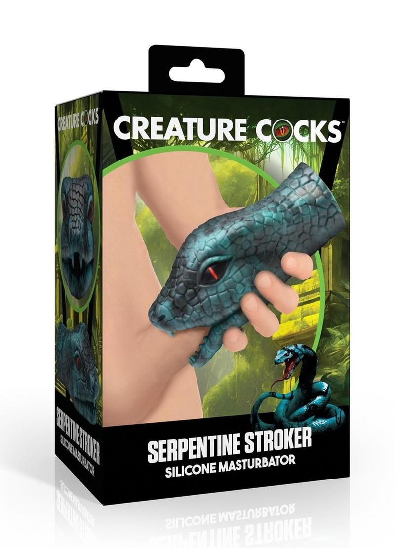 Snake-themed silicone stroker with a textured tunnel and soft, stretchy material.

snake stroker, silicone masturbator, fantasy strokers, textured male toy, phthalate-free stroker, soft stretchy stroker, serpent-themed masturbator, creature cocks stroker, unique stroker for men, premium silicone male toy