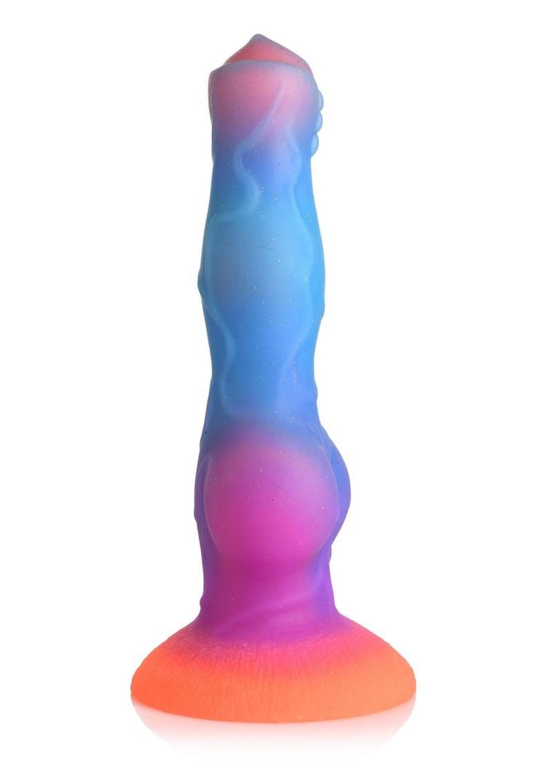 Glow-in-the-dark alien dildo with vibrant orange, purple, and blue gradients, glitter, bulging knot, textured shaft, and strong suction cup base
fantasy dildo, glow-in-the-dark dildo, alien dildo, harness-compatible dildo, suction cup base, premium silicone dildo, colorful glitter dildo, roleplay toys, Creature Cocks, cosmic dildo