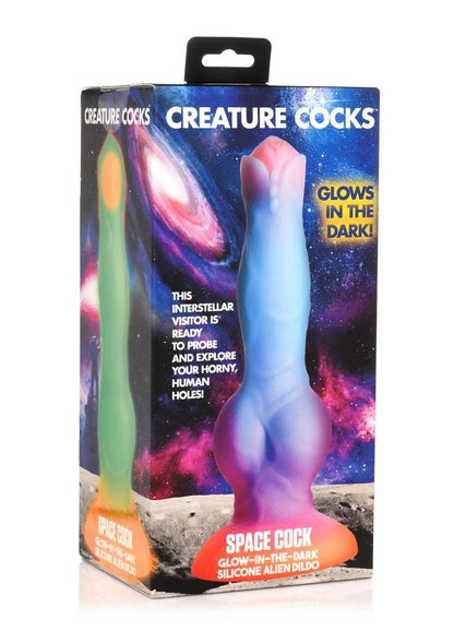 Glow-in-the-dark alien dildo with vibrant orange, purple, and blue gradients, glitter, bulging knot, textured shaft, and strong suction cup base
fantasy dildo, glow-in-the-dark dildo, alien dildo, harness-compatible dildo, suction cup base, premium silicone dildo, colorful glitter dildo, roleplay toys, Creature Cocks, cosmic dildo