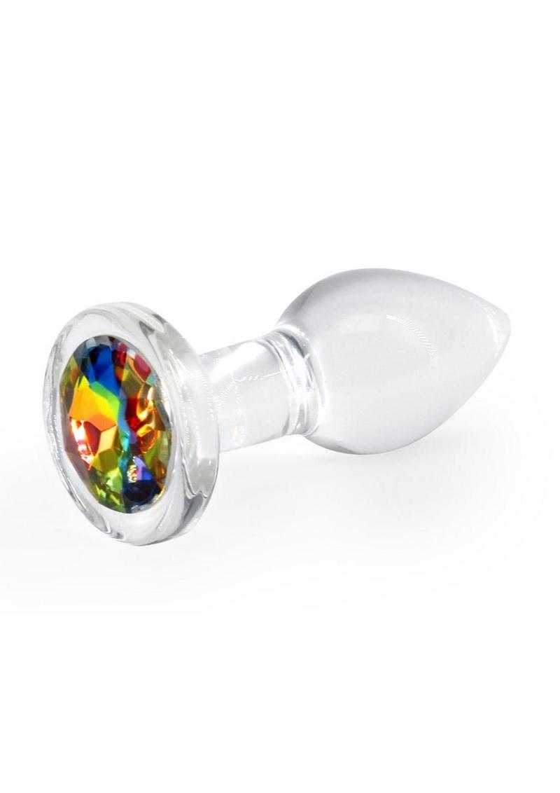 Rainbow Gem Glass Anal Butt Plugs | Crystal Desires