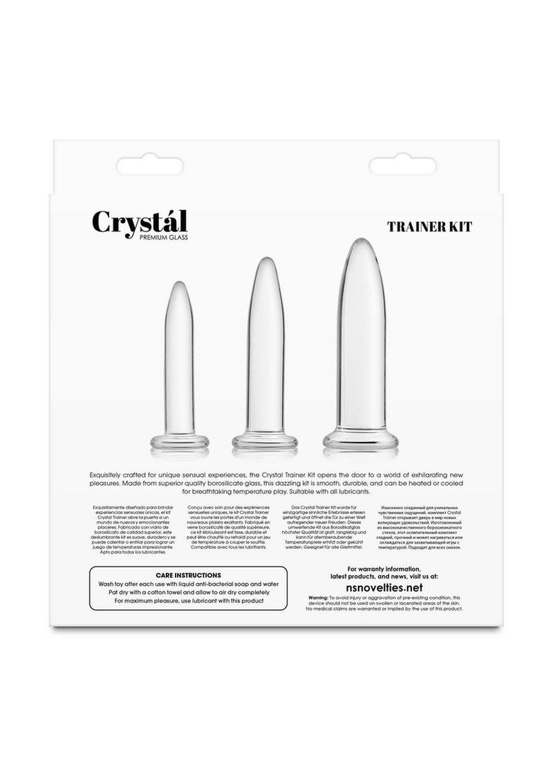 Crystal Trainer Glass Anal Plugs Kit - Clear - 3pc/Set