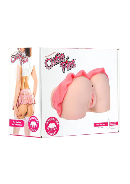 Cheerleader Cherry lifelike masturbator with tight vaginal and anal openings, removable vibrating bullet, and soft TPE material.

 Keywords: lifelike masturbator, realistic masturbator, soft TPE stroker, vibrating male toy, CutiePie masturbators, tight vaginal masturbator, textured anal stroker, removable vibrating bullet, realistic cheerleader masturbator, easy-to-clean sex toys.