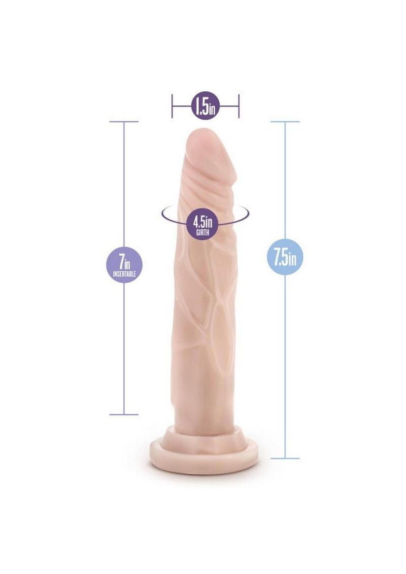 7.5-inch realistic silicone dildo with poseable shaft, suction cup base, and harness compatibility; available in chocolate or vanilla. Keywords: realistic silicone dildo, 7.5-inch dildo, poseable shaft dildo, suction cup dildo, harness compatible dildo, chocolate dildo, vanilla silicone dildo, phthalate-free dildo, body-safe silicone dildo, platinum-cured silicone dildo, Ultrasilk smooth dildo, realistic strap-on dildo, hands-free suction cup dildo