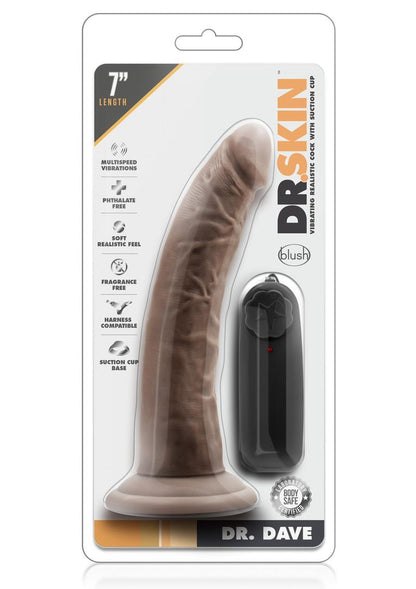 Dr. Skin Dr. Dave Vibrating Dildo with Suction Cup - Chocolate - 7in Realistic 7-inch vibrating dildo with adjustable speeds, suction cup base, and waterproof design.

vibrating dildo, 7-inch vibrating cock, realistic vibrating dildo, suction cup vibrator, harness-compatible dildo, waterproof vibrating dildo, adjustable speed vibrator, body-safe PVC dildo, caramel dildo, chocolate dildo, vanilla dildo.