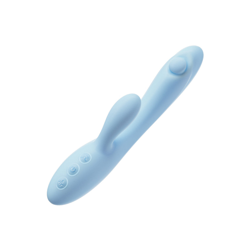 Moondust Magic - 8 Inch G Spot Clitoral Rabbit Vibrator - 10 Dual Vibration Modes - Soft Silicone - Blue | Play With Me By Blush®