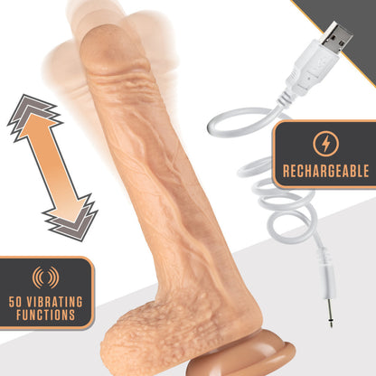 7" Thrusting Dildo with Remote Control + Suction Cup - Dr. Grey ♥ Dr. Skin Silicone By Blush®