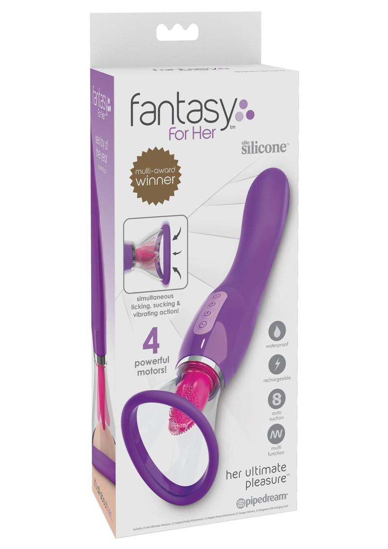 Fantasy For Her Her Ultimate Pleasure Silicone Vibrating Multi Speed USB Rechargeable Clit Stimulator Waterproof - Purple Multi-function suction, vibration, and tongue motion toy with interchangeable attachments and rechargeable design.
Keywords: Fantasy For Her Ultimate Pleasure, Pipedream Products, suction vibrator, tongue motion stimulator, G-spot vibrator, clitoral suction toy, customizable vibrator, rechargeable suction vibrator, multi-function pleasure toy, award-winning sex toy. 