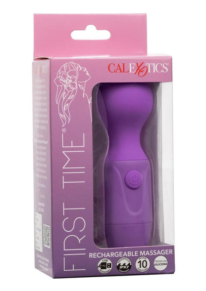 First Time Rechargeable Silicone Massager - Purple Compact rechargeable massager with 10 vibration functions, waterproof design, and memory chip, available in pink or purple.
Keywords: rechargeable massager, waterproof vibrator, flexible neck vibrator, body-safe silicone, travel lock massager, 10 vibration functions, USB rechargeable vibrator, compact personal massager, beginner-friendly vibrator, pink and purple massager 