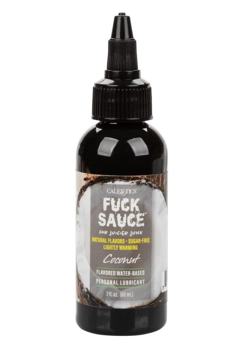 Fuck Sauce Flavored Water Based Personal Lubricant Coconut - 2oz 
Fuck Sauce Coconut Flavored Water-Based Lube, sugar-free, warming, pH-friendly, and safe for all skin types.
Keywords: Fuck Sauce Coconut Lube, coconut flavored lube, water-based lubricant, warming lube, edible lube, sugar-free lube, pH-friendly lubricant, CalExotics lube, oral play lube, tropical lube, flavored warming lubricant.