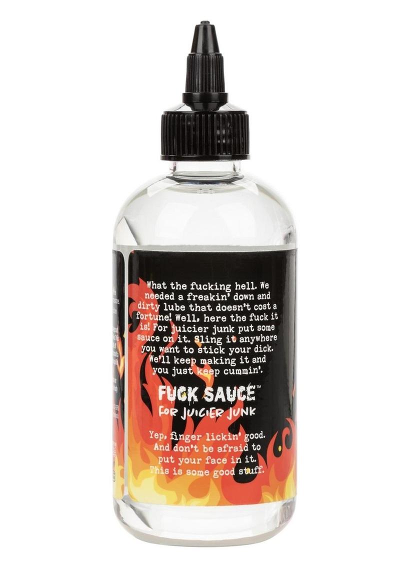 Fuck Sauce Hot Extra-Warming Water Based Lubricant - 8oz.

Cinnamon-flavored warming lubricant with a super-slick, sugar-free, and pH-friendly formula, perfect for oral and intimate play.

Fuck Sauce Hot Extra-Warming Lubricant, warming lube, cinnamon-flavored lubricant, edible lube, sugar-free lube, warming sensation lube, oral-safe lubricant, water-based lubricant, CalExotics lube, eco-friendly lube.