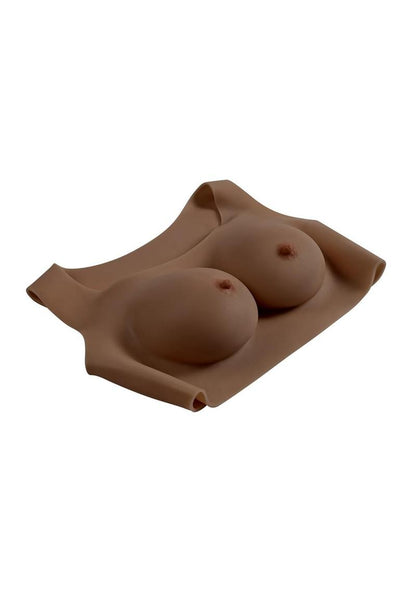 Gender X Breast Plate Silicone C Cup - Chocolate