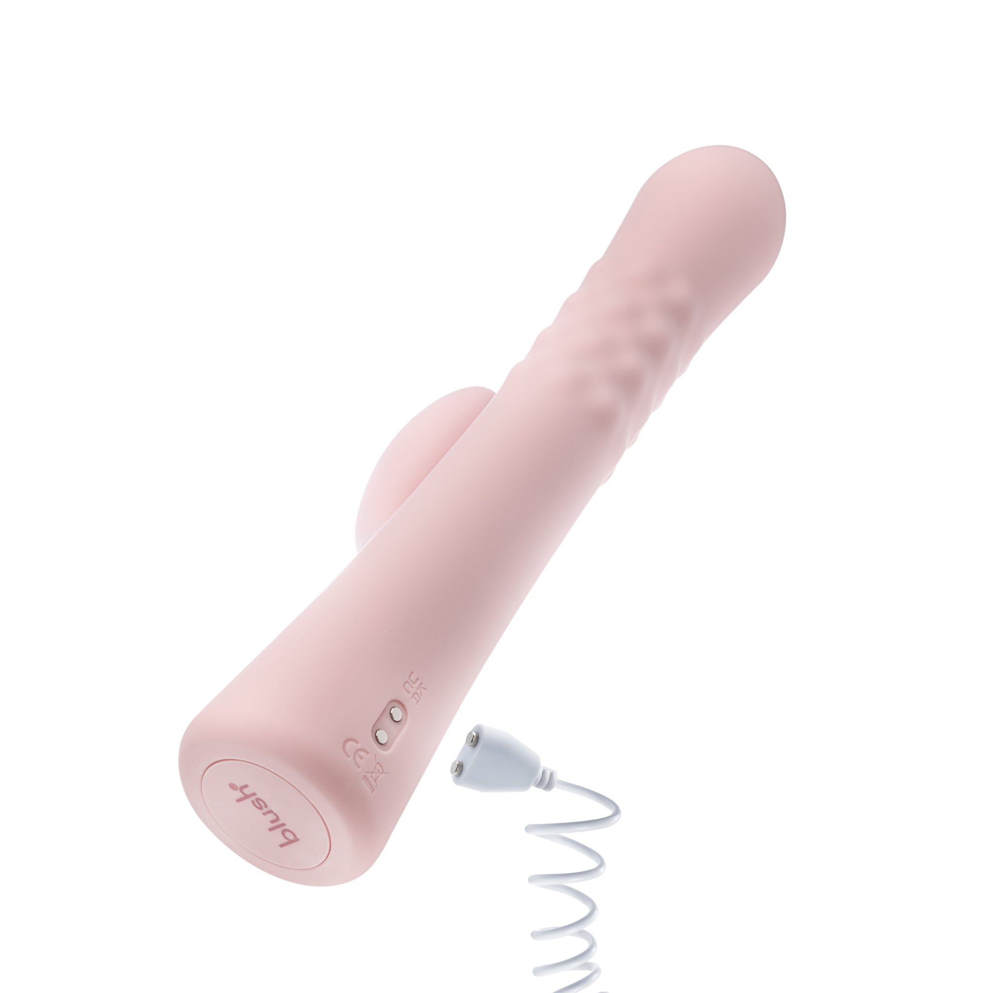 Pink rabbit vibrator with pulsating textured shaft, dual stimulation, and waterproof silicone design for G-spot and clitoral pleasure.
Keywords: rabbit vibrator, Jaymie vibrator, pulsating shaft, G-spot vibrator, clitoral stimulation, dual-stimulation vibrator, waterproof vibrator, USB rechargeable, platinum-cured silicone, soft silicone vibrator, expanding shaft, body-safe vibrator, 9.25-inch vibrator