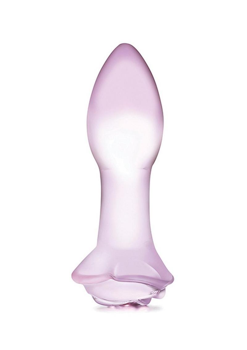 Pink Blossom Ring Rose Glass Anal Plug | Glas